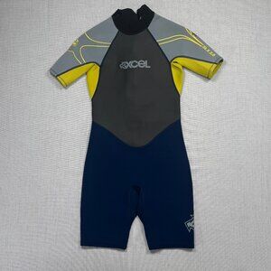 XCEL Wetsuit SLX 2.0 Youth Short Sleeve Black Gray Yellow Nylon Size 16